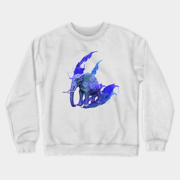 Blue Elephant Crewneck Sweatshirt by Adoryanti